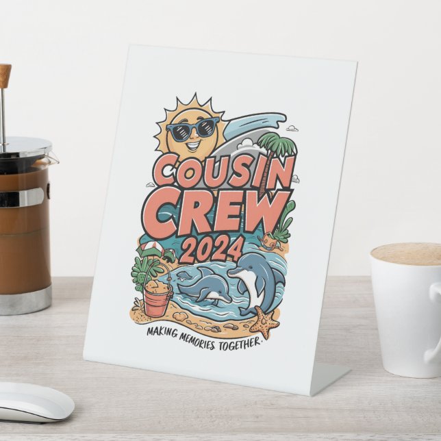 Cousin Crew 2024 Sommerferien Beach Familienausflu Sockelschild (In SItu)