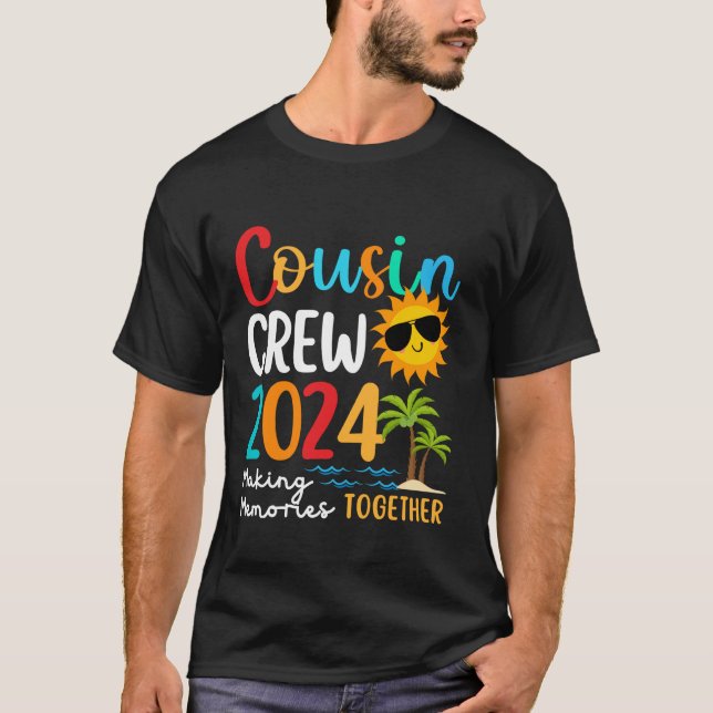 Cousin Crew 2024 Sommerferien Beach Familienausflu T-Shirt (Vorderseite)