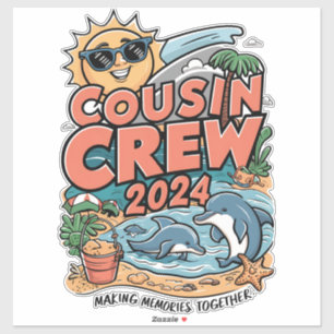 Cousin-Crew 2024 Sommerferien Strand Familientrip Aufkleber