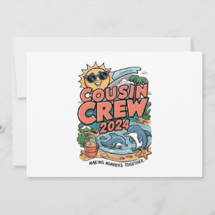 Cousin-Crew 2024 Sommerferien Strand Familientrip Einladung