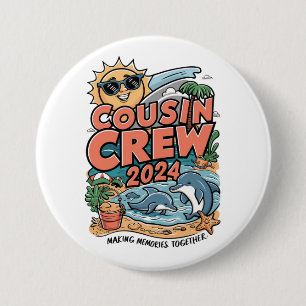 Cousin-Crew 2024 Sommerferien Strand Familienurlau Button