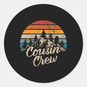 Cousin Crew 2025 Camping Outdoor Sonnenuntergang S Runder Aufkleber