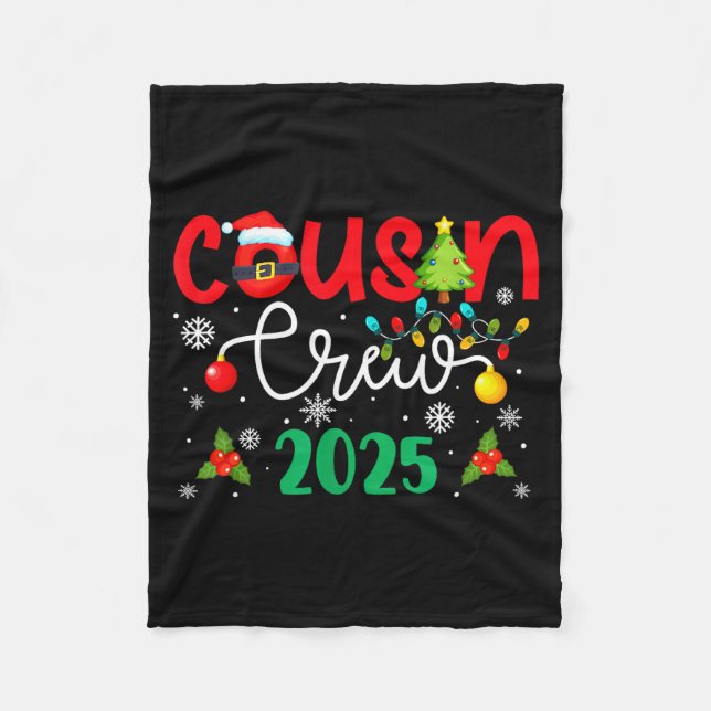 Cousin Crew 2025 Christmas Xmas Holiday Matching F Fleecedecke (Vorderseite)