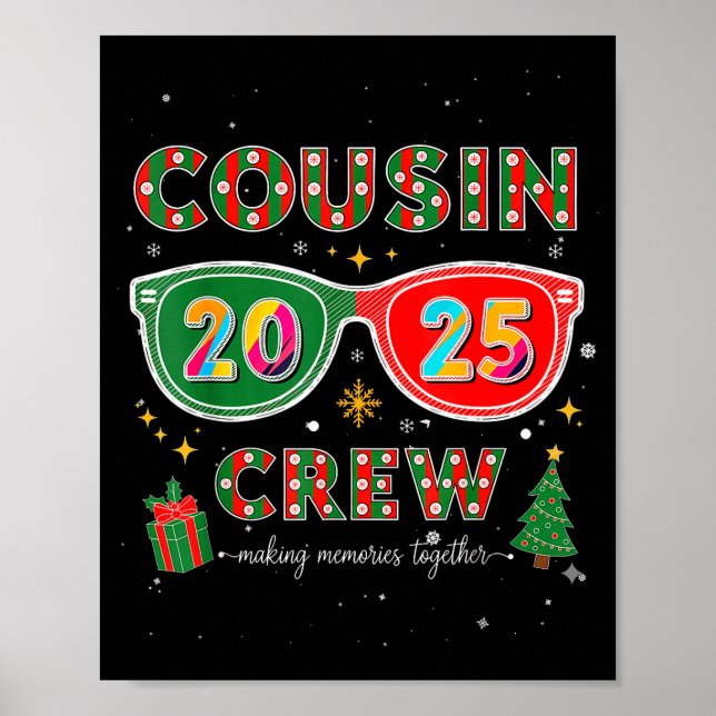 Cousin Crew 2025 Funny Christmas Matching Family P Poster (Vorne)