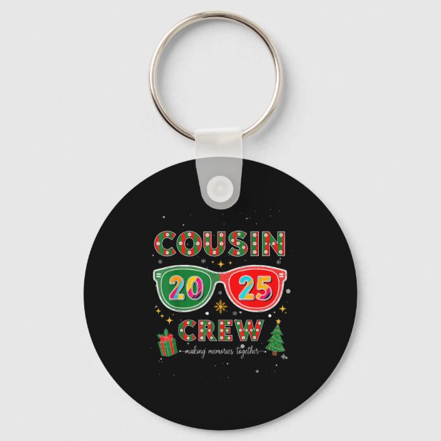 Cousin Crew 2025 Funny Christmas Matching Family P Schlüsselanhänger (Vorderseite)