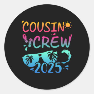 Cousin Crew 2025 für Familien im Sommerurlaub Runder Aufkleber