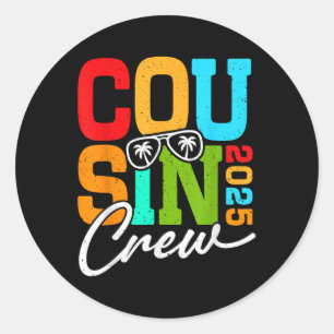Cousin Crew 2025 für Familienurlaub und Urlaub Runder Aufkleber