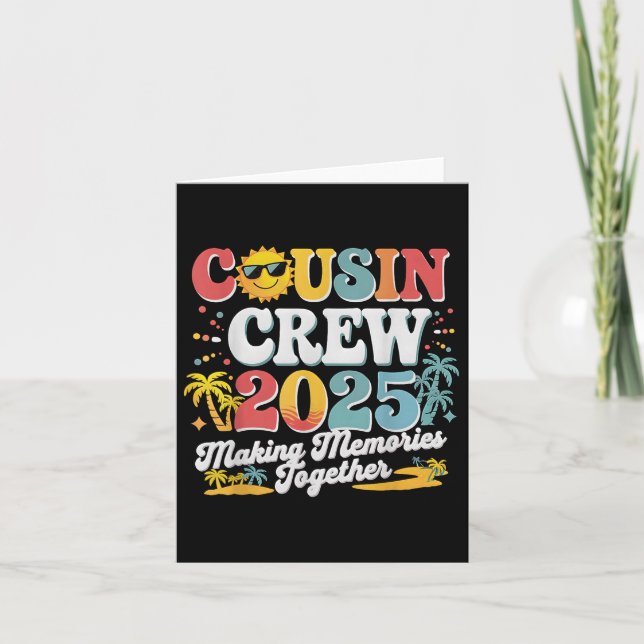 Cousin Crew 2025 Sommerferien Beach Familienausflu Karte (Vorderseite)
