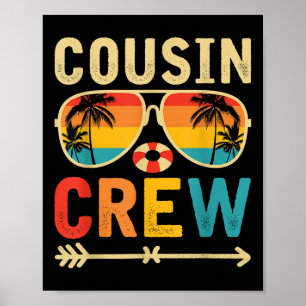 Cousin Crew 2025 Sommerferien Beach Familienausflu Poster