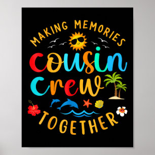 Cousin Crew 2025 Sommerferien Beach Familienausflu Poster