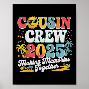 Cousin Crew 2025 Sommerferien Beach Familienausflu Poster