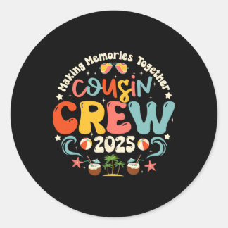 Cousin Crew 2025 Sommerferien Beach Familienausflu Runder Aufkleber
