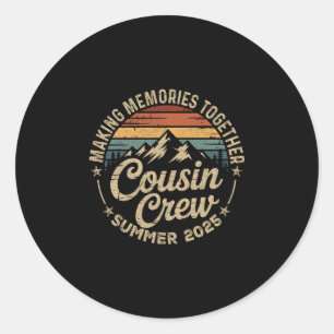 Cousin Crew 2025 Sommerferien Strand Familientrip Runder Aufkleber