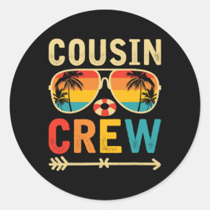 Cousin Crew 2025 Sommerferien Strand Familientrip Runder Aufkleber
