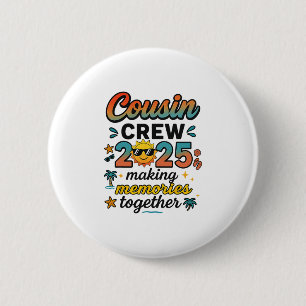 Cousin Crew 2025 Sommerferien Strand Familienurlau Button