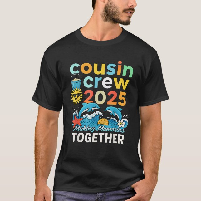 Cousin Crew 2025 Summer Vacation Beach Family Trip T-Shirt (Vorderseite)