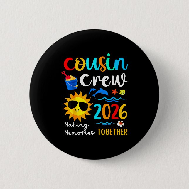 Cousin Crew 2026 Making Memories Summer Family Vac Button (Vorderseite)