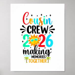 Cousin Crew 2026 Sommerferien Strand Familienreise Poster