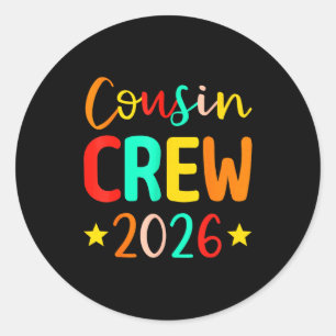 Cousin-Crew 2026 Sommerferien Strand Familienreise Runder Aufkleber