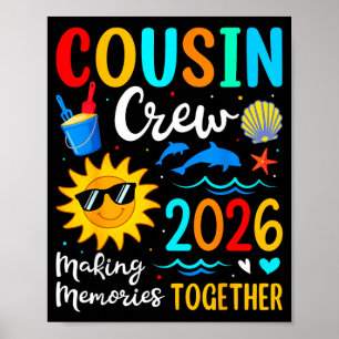 Cousin-Crew 2026 Sommerferien Strand Familientrip Poster