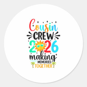 Cousin Crew 2026 Sommerferien Strand Familientrip Runder Aufkleber