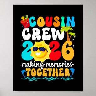 Cousin Crew 2026 Sommerferien Strand Familienurlau Poster