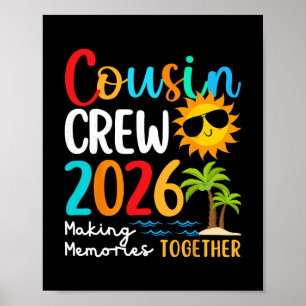 Cousin Crew 2026 Sommerferien Strand Familienurlau Poster