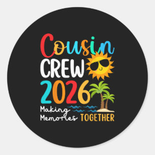 Cousin Crew 2026 Sommerferien Strand Familienurlau Runder Aufkleber