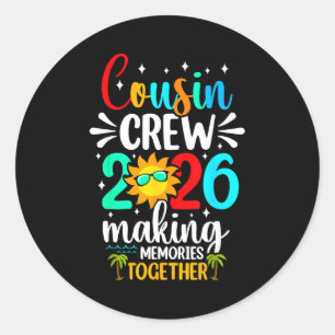 Cousin-Crew 2026 Sommerferien Strandfamilienreise Runder Aufkleber