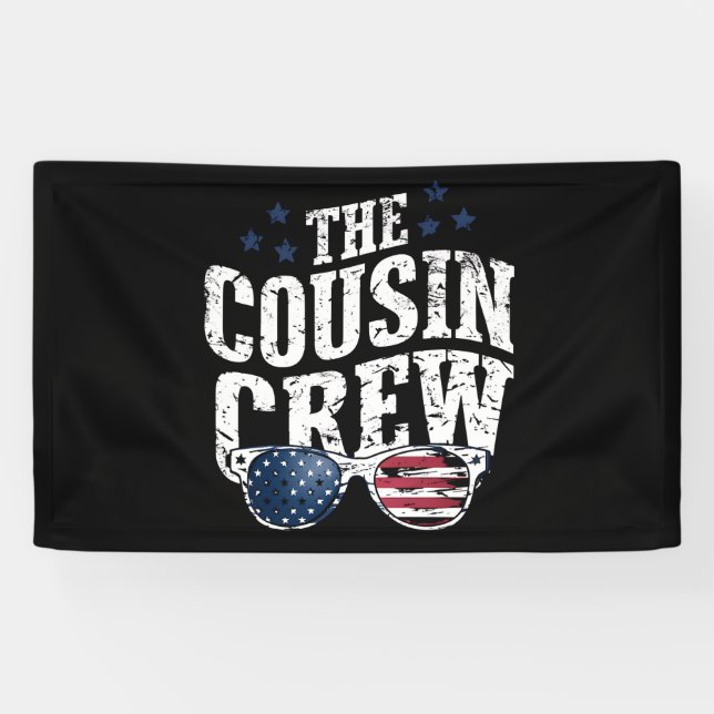Cousin Crew 4. Juli Patriotic American Family Banner (Horizontal)