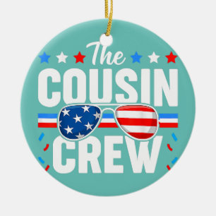 Cousin Crew 4. Juli Patriotic American Family Keramik Ornament
