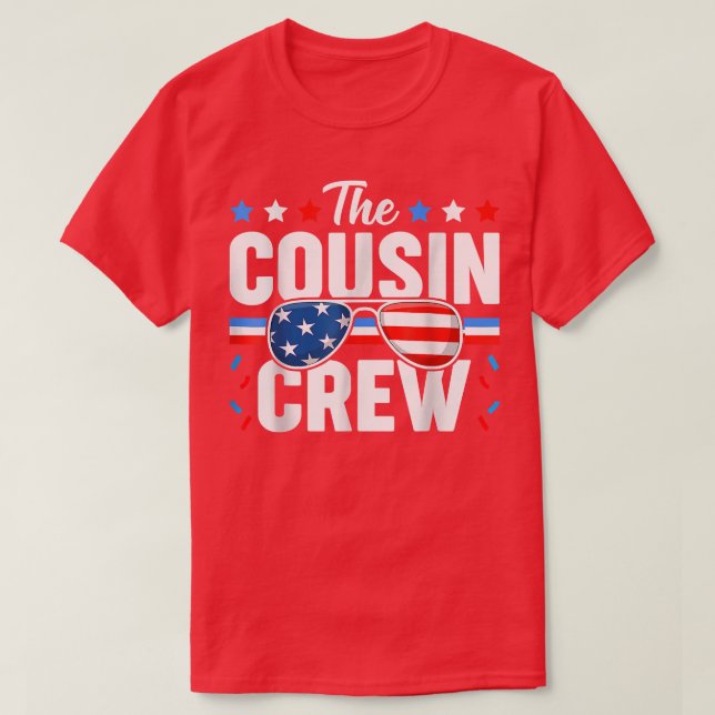 Cousin Crew 4. Juli Patriotic American Family  T-Shirt (Design vorne)