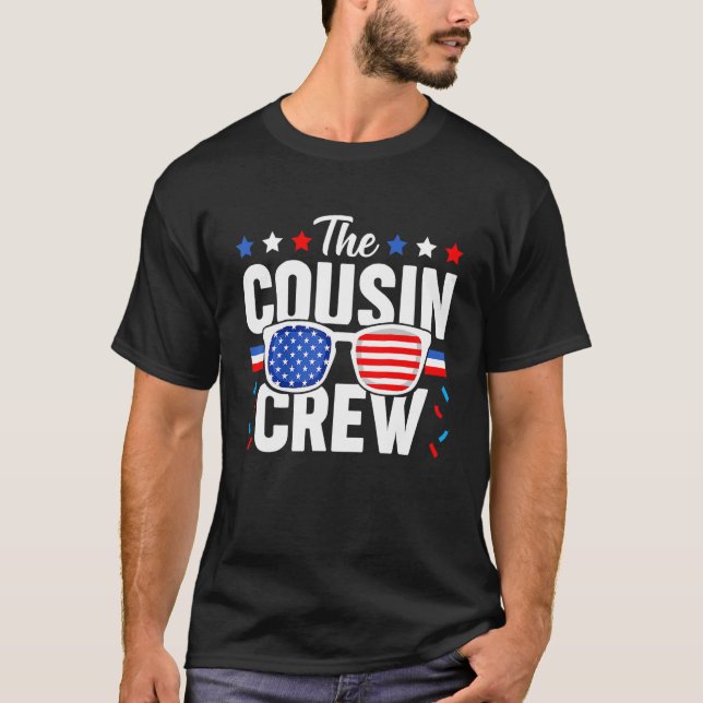 Cousin Crew 4th of July Patriotic American Family  T-Shirt (Vorderseite)