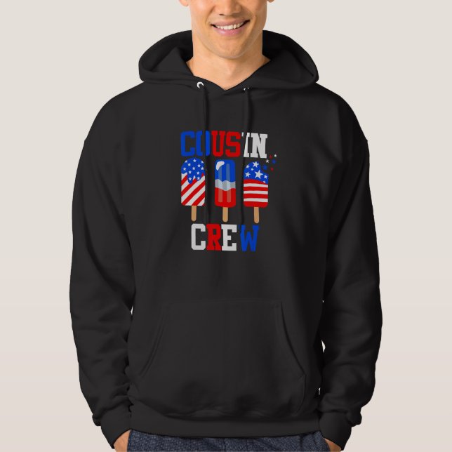 Cousin Crew 4th of July  Popsicle Us Flag Patrioti Hoodie (Vorderseite)