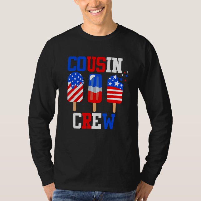 Cousin Crew 4th of July  Popsicle Us Flag Patrioti T-Shirt (Vorderseite)