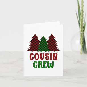 Cousin Crew Buffalo Karierter Weihnachtsbaum Karte