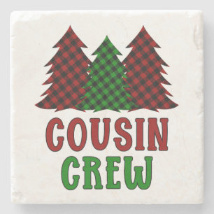 Cousin Crew Buffalo Karierter Weihnachtsbaum Steinuntersetzer