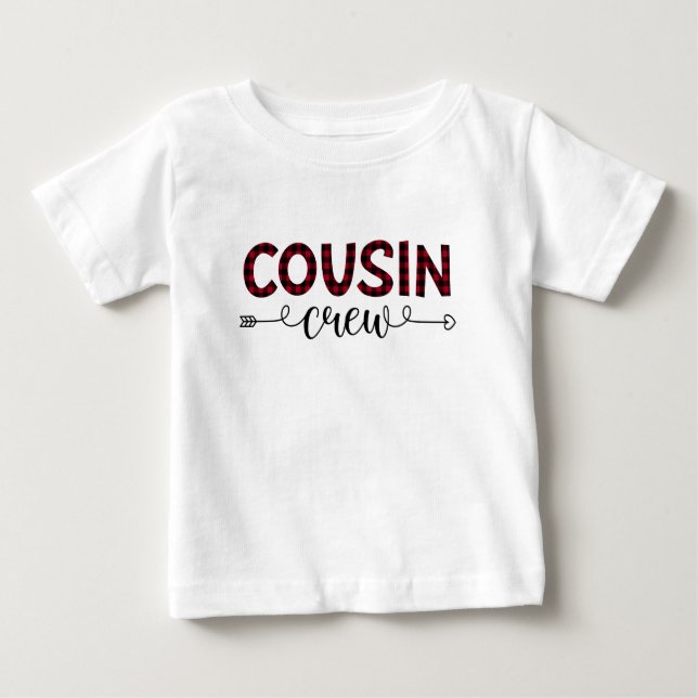 Cousin Crew Buffalo Kariertes Muster Weihnachten Baby T-shirt (Vorderseite)