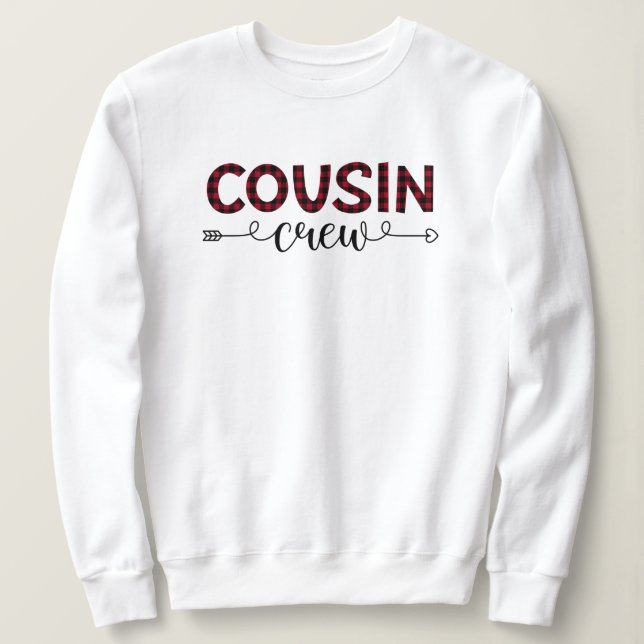 Cousin Crew Buffalo Kariertes Muster Weihnachten Sweatshirt (Design vorne)
