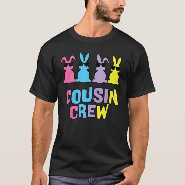 Cousin Crew Bunnies Easter Matching Colorful Rabbi T-Shirt (Vorderseite)