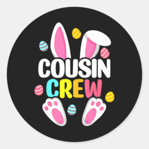 Cousin Crew Bunny Familie Passende Ostern Jungen M Runder Aufkleber