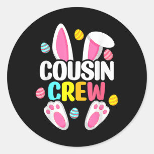 Cousin Crew Bunny Family Matching Osterjunge Mädch Runder Aufkleber