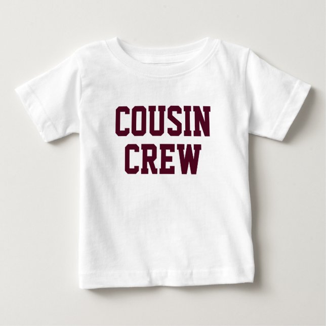 Cousin Crew | Burgundy Matching Kids Baby T-shirt (Vorderseite)