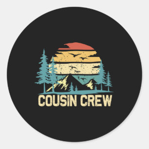Cousin-Crew-Camping-Freunde Sommer-Familienurlaub Runder Aufkleber