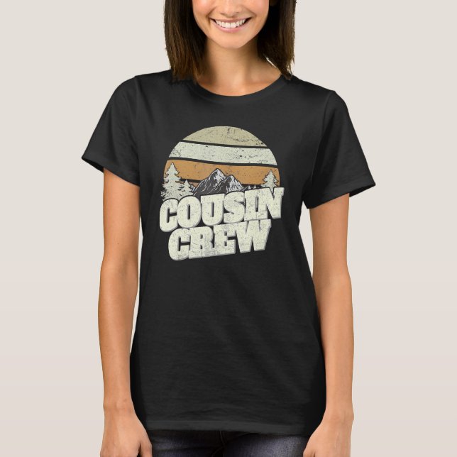 Cousin Crew Camping Outdoor Sunset Summer Camp 1 T-Shirt (Vorderseite)