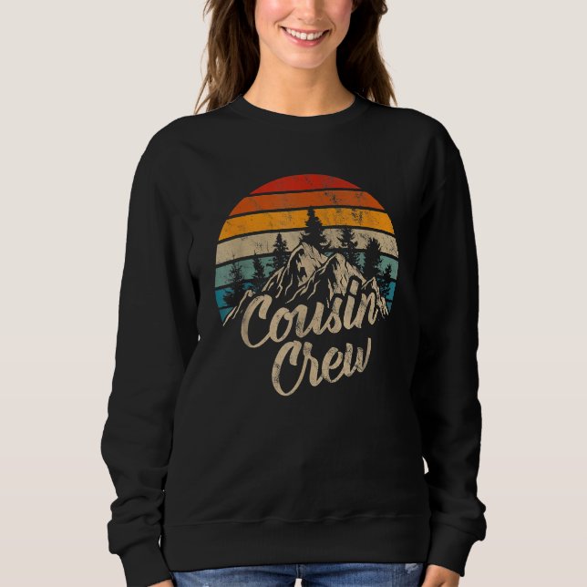 Cousin Crew Camping Outdoor Sunset Summer Camp Sweatshirt (Vorderseite)