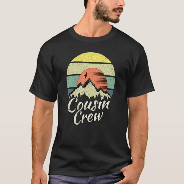 Cousin Crew Camping Outdoor Sunset Summer Camp T-Shirt (Vorderseite)
