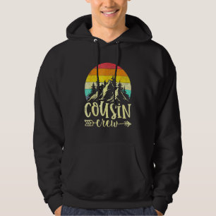 Cousin Crew Camping Outdoor Sunset Summer Camp Vin Hoodie