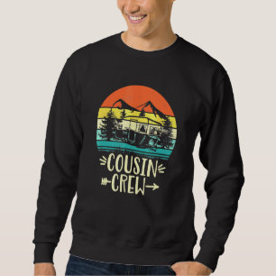 Cousin Crew Camping Outdoor Sunset Summer Camp Vin Sweatshirt