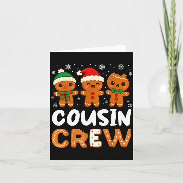 Cousin Crew Christmas 2025 Cookie Kids Boy Girl Fa Karte (Vorderseite)